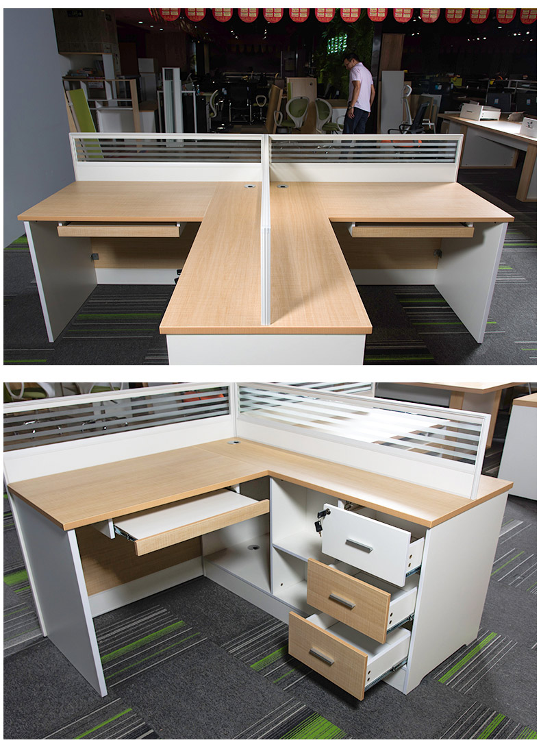 两人位办公桌多角度实拍