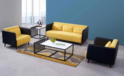 拼色布艺休闲沙发