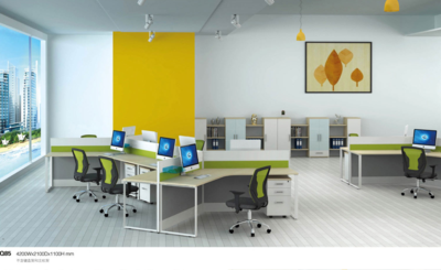 多人异形屏风办公桌